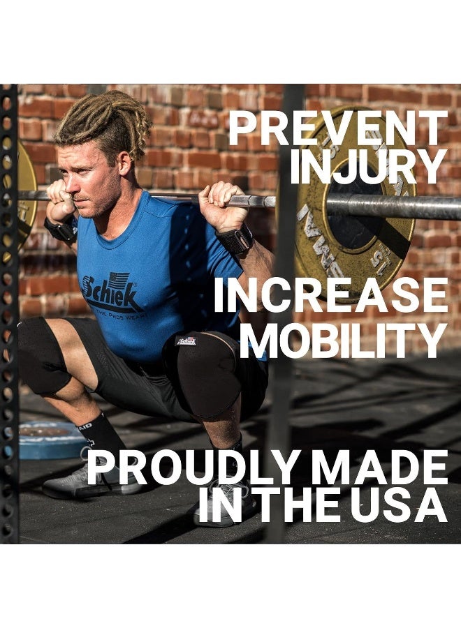 Schiek أكمام الركبة النيوبرين المثقبة باللون الأسود مقاس: كبير - Image 2