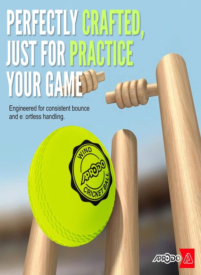 Aprodo Wind Cricket Balls Soft PVC Light Weight Durable Recommended for Training Practice Coaching Indoor & Outdoor (Multi-Wind Ball- Pack 3) - Image 3