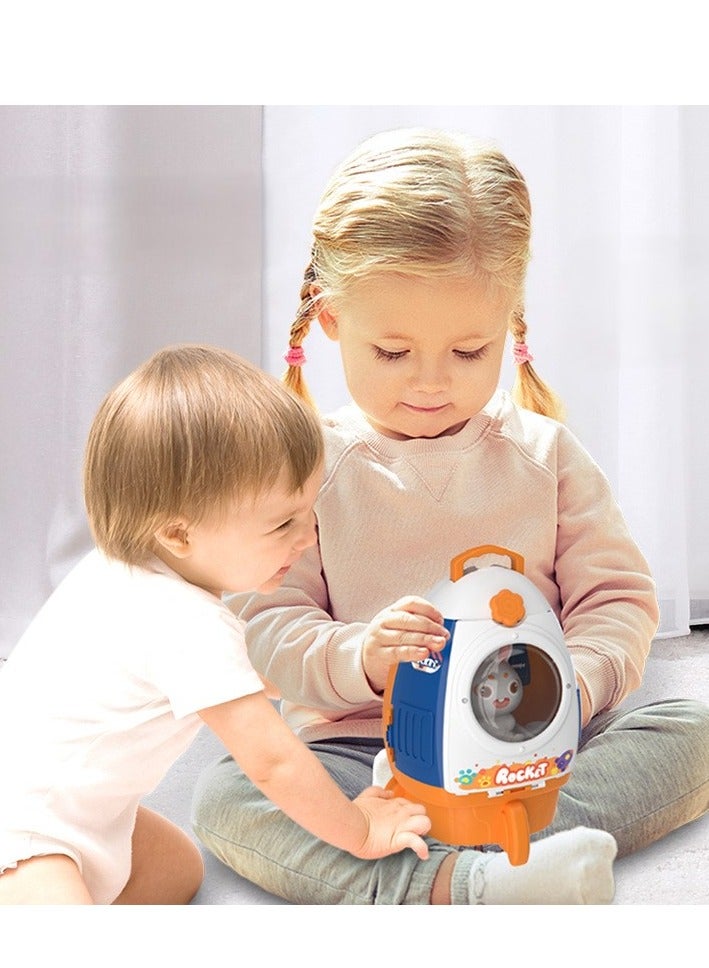 طقم لعب رعاية الحيوانات الأليفة للأطفال مع ملحقات تجميل الحيوانات، مجموعة لعب تخيلية بموضوع الصواريخ للأطفال الصغار كهدية - Image 5