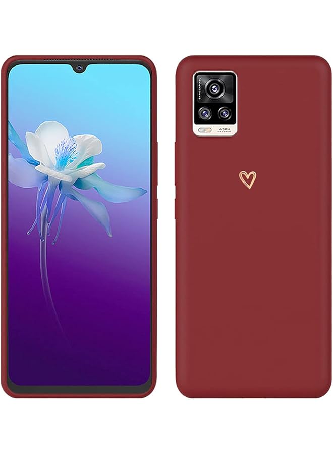 Soft Touch Flexible Plastic Mobile Phone Case Cover Compatible With Vivo Vivo V20 Dark Red