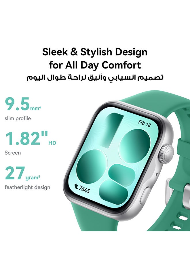 هواوي ساعة ذكية WATCH FIT 5، تمارين مصغرة، تتبع متقدم للنوم والصحة، مراقب رياضي، متوافقة مع iOS وAndroid، عمر بطارية يصل إلى 10 أيام مع سماعات FreeBuds SE 2 مجانية + واجهات ساعة + HUAWEI Health+ - Image 2