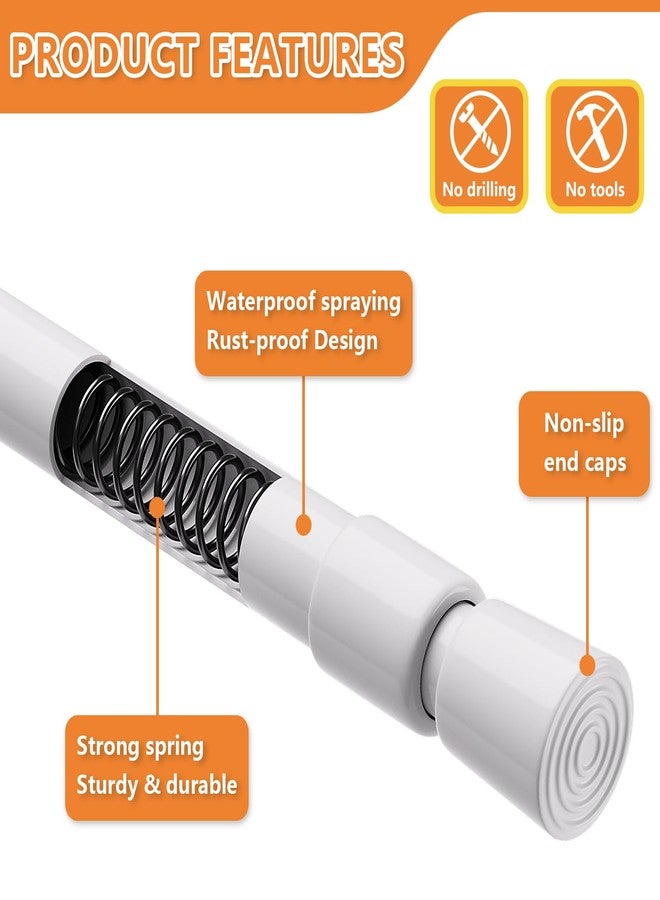 KXLIFE قضيب ستارة KXLife بنابض شد مقاس 5/8 بوصة، قضيب شد قابل للتعديل، أبيض، من 18 إلى 30 بوصة، قضبان شد للسيارات الترفيهية، قضيب شد للخزانة - Image 3