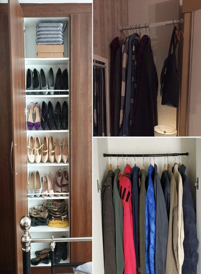 KXLIFE قضيب ستارة KXLife بنابض شد مقاس 5/8 بوصة، قضيب شد قابل للتعديل، أبيض، من 18 إلى 30 بوصة، قضبان شد للسيارات الترفيهية، قضيب شد للخزانة - Image 5