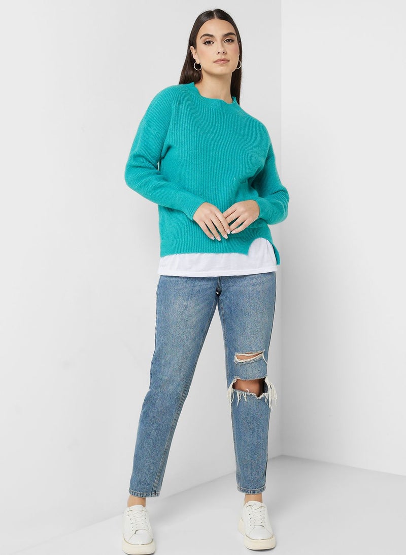 ELLA High Neck Sweater With Pocket  - Image 4