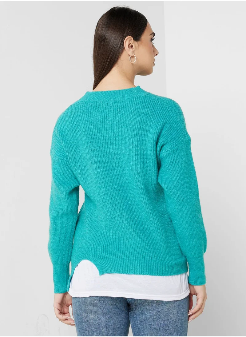ELLA High Neck Sweater With Pocket