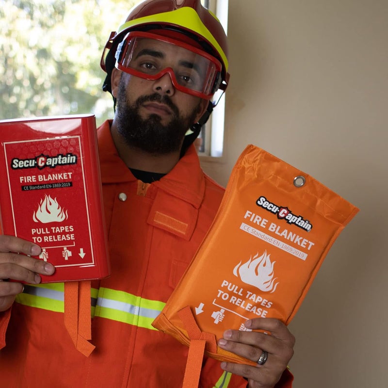 SecuCaptain Emergency Fire Blanket for Home and Kitchen - 40"x40" Prepared Flame Suppression Fiberglass Fire Blankets for House Camping Car Office Warehouse Emergency Survival Safety - Image 4