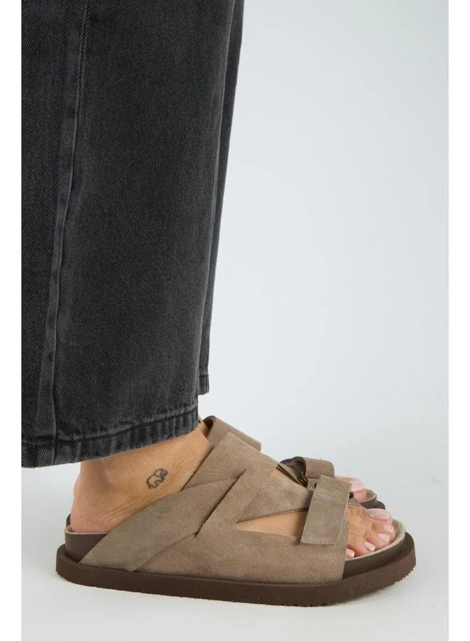 Manijero  Elifi Women's Genuine Leather Strap strap Beige Slippers for Women | Best Price UAE