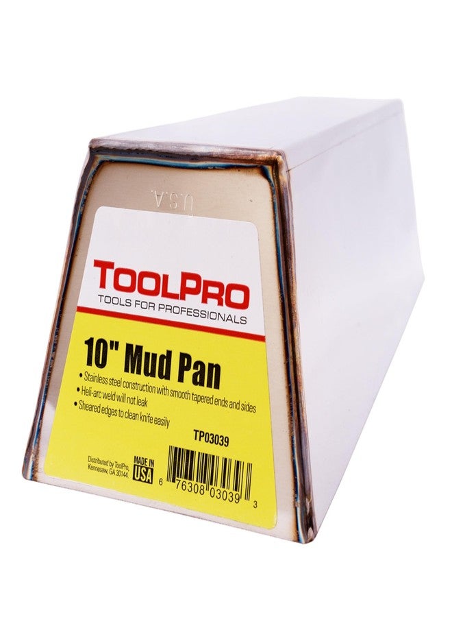 TOOLPRO Stainless Steel Mud Pan (Stainless Steel, 10 in.) - Image 1
