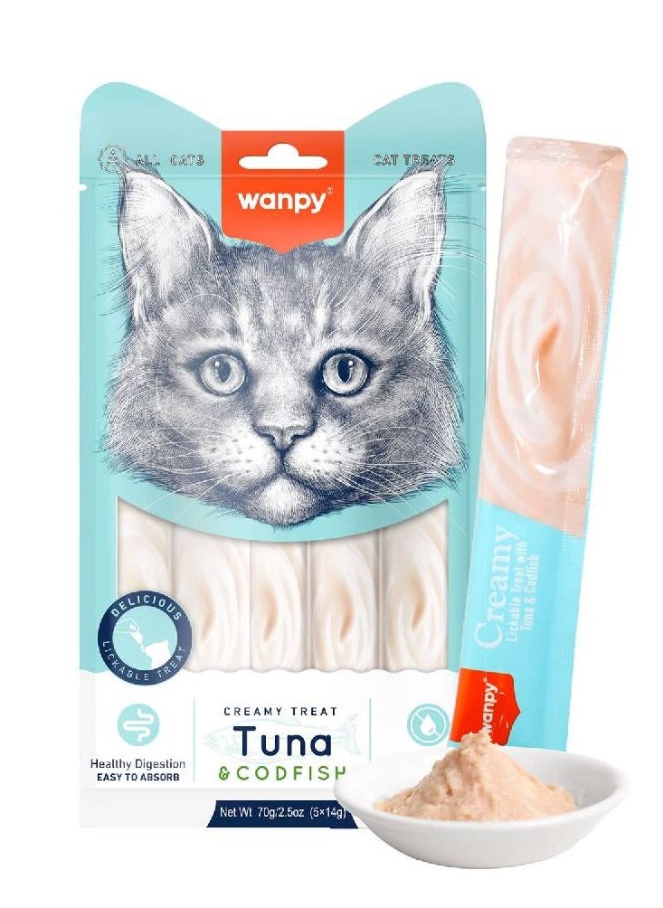 Wanpy Wanpy - Creamy Lickable Cat Treats  - Tuna & COD Fish 