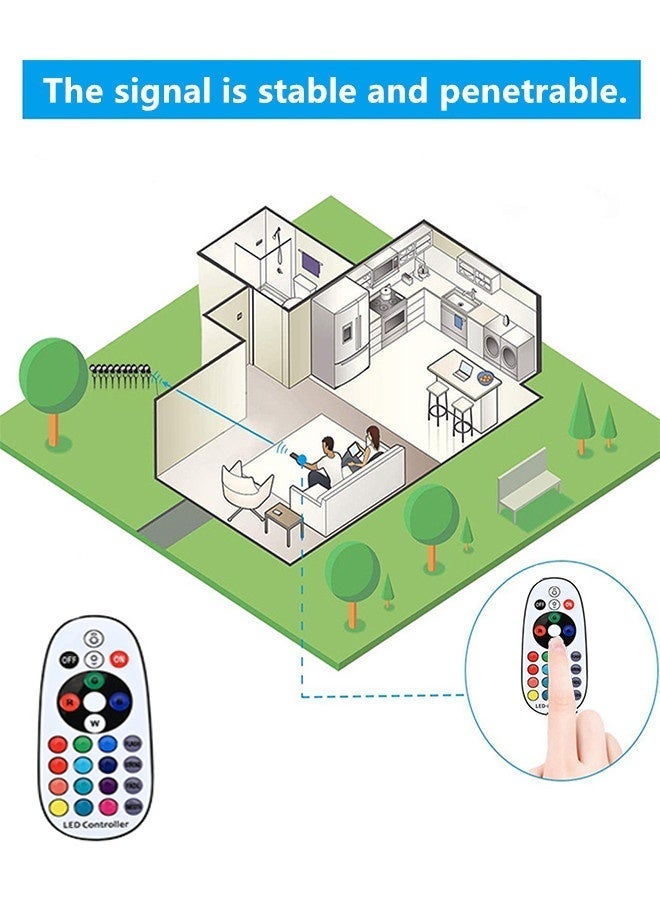 بولوز قطعتان من مصابيح الإضاءة المحيطة RGBW الأرضية، مصابيح LED خارجية مقاومة للماء بقوة 6 واط، مصابيح LED للحدائق والمروج، قابلة للتعتيم بجهاز تحكم عن بعد، متعددة الألوان وقابلة للتعديل. - Image 5
