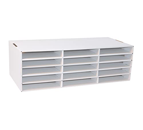 Pacon Classroom Keepers 9 x 12 Construction Paper Storage 15Slot White 938H x 2914W x 1278D 1 Unit