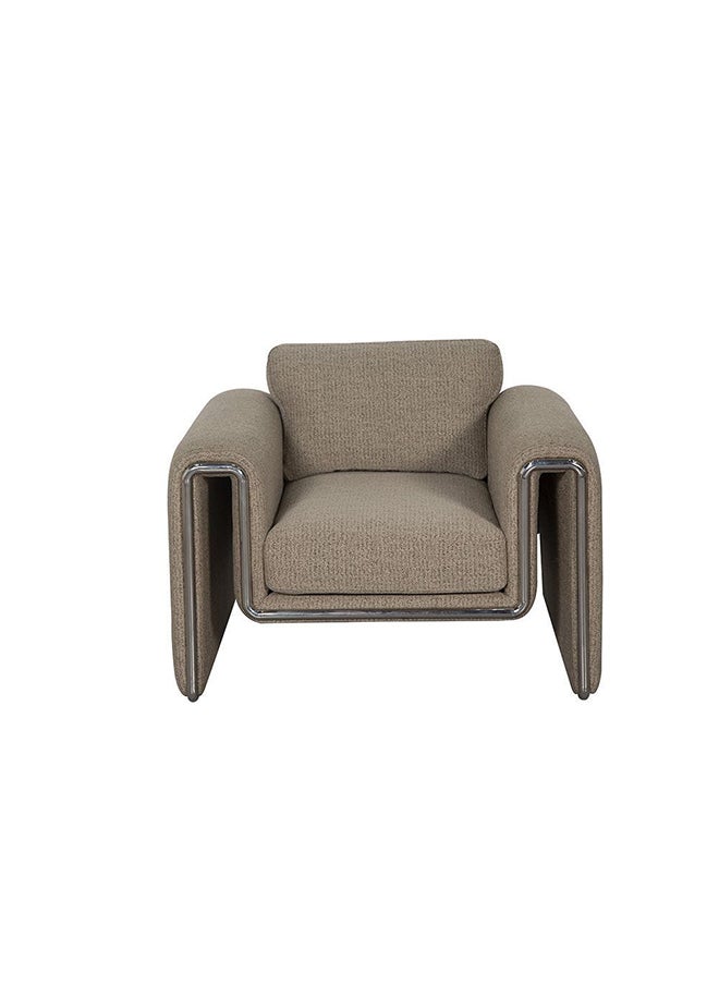 DANUBE HOME Paddington 1 Seater Fabric Accent Chair Accent Chair Modern Design One Seat Sofas Comfortable Living Room Seating Furniture For Home L 102 x W 86 x H 81 cm Melange Brown  - Image 1