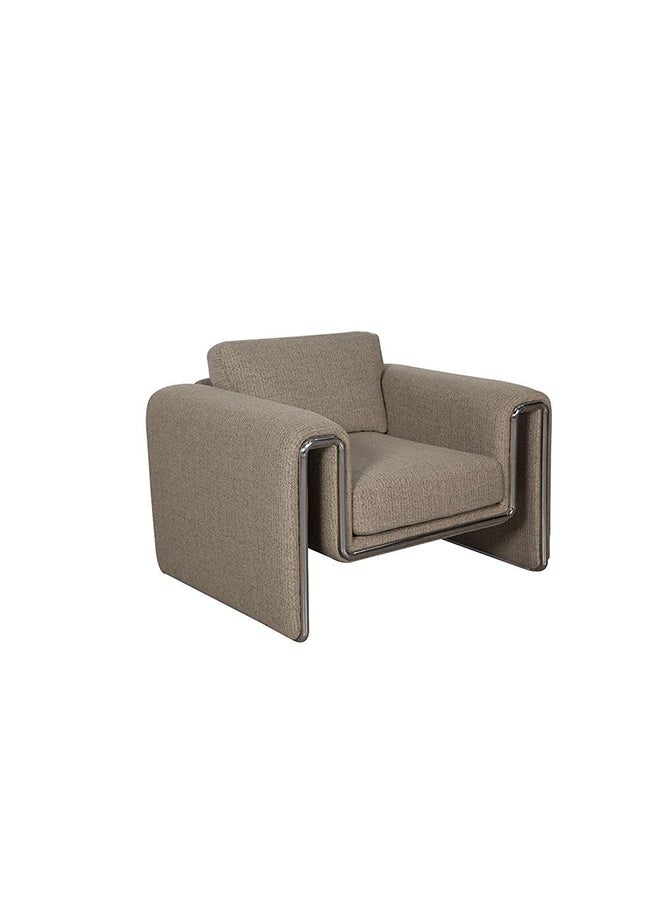 DANUBE HOME Paddington 1 Seater Fabric Accent Chair Accent Chair Modern Design One Seat Sofas Comfortable Living Room Seating Furniture For Home L 102 x W 86 x H 81 cm Melange Brown  - Image 2