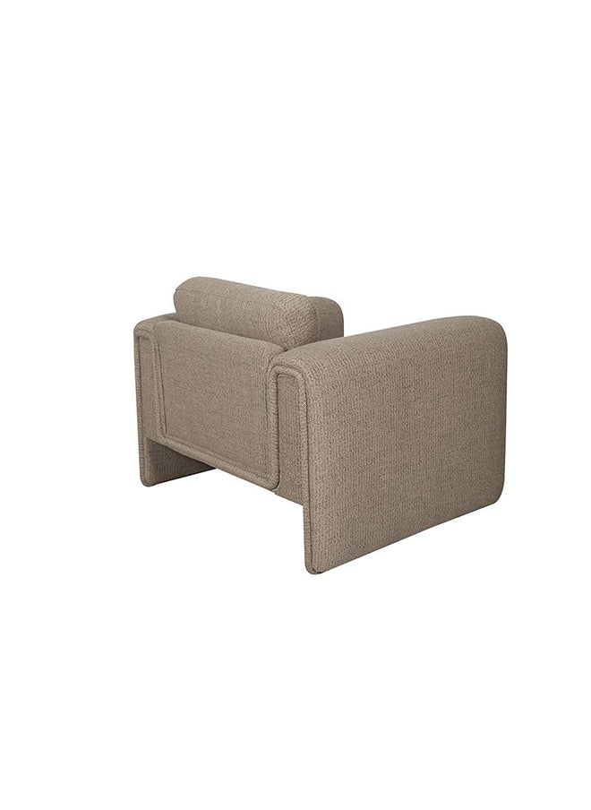 DANUBE HOME Paddington 1 Seater Fabric Accent Chair Accent Chair Modern Design One Seat Sofas Comfortable Living Room Seating Furniture For Home L 102 x W 86 x H 81 cm Melange Brown  - Image 3