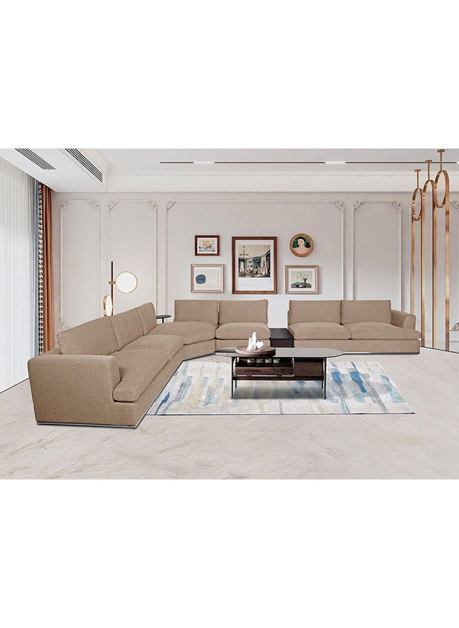 DANUBE HOME Paddington 1 Seater Fabric Accent Chair Accent Chair Modern Design One Seat Sofas Comfortable Living Room Seating Furniture For Home L 102 x W 86 x H 81 cm Melange Brown  - Image 5