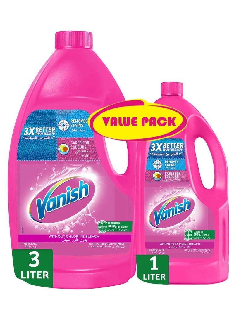 Vanish Laundry Stain Remover Pink Liquid 3L+ 1L 4Liters - Image 1
