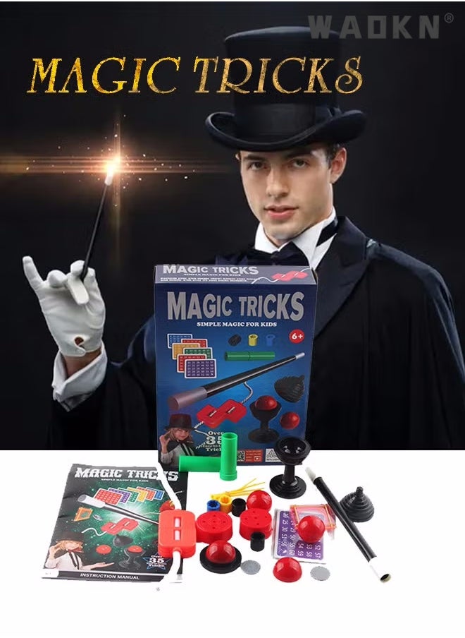 WAOKN - Jumbo Box of Magic Tricks for Kids & Adults, Magic Box Gift for Kids ,Magic Set Magician Game Indoor Game,Magic Set for Children Including Mystical Cards Wand and More,Best Gift for Beginners - Image 1