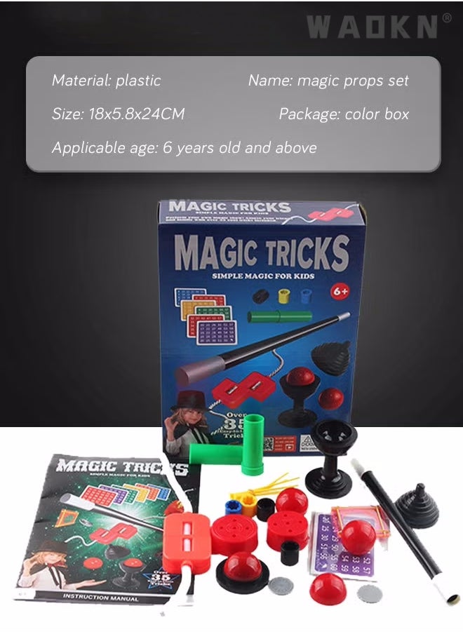 WAOKN - Jumbo Box of Magic Tricks for Kids & Adults, Magic Box Gift for Kids ,Magic Set Magician Game Indoor Game,Magic Set for Children Including Mystical Cards Wand and More,Best Gift for Beginners - Image 1