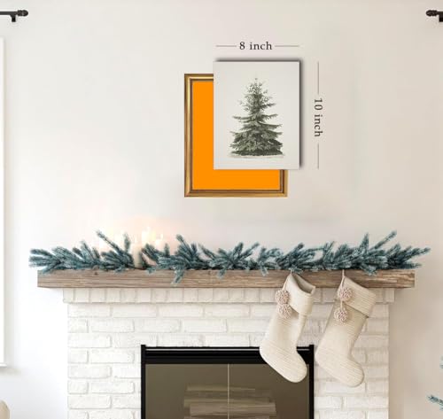 Kizbok Kizbook Christmas Wall Art Print, Vintage Christmas Pine Tree Art Prints Painting, Rustic Fir Botanical Sketch Christmas Winter Wall Art Poster, Vintage Christmas Decor for Holiday (8"x10"-Unframed) - Image 3