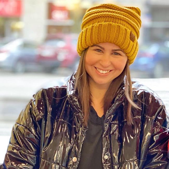 Funky Junque Slouchy Beanie for Women – Warm Winter Hat, Soft Chunky Cable Knit Oversized Slouch Beanies for Cold Weather, Cozy Stylish Fashion Hats - Mustard - Image 5