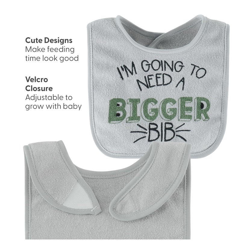 The Peanut Shell The Peanutshell Baby Boy Terry Bibs Set of 10-100% Cotton, Soft, Absorbent Baby Bibs, Toddler Boy Set, Newborn & Infant Bib - Dinosaur - Image 3