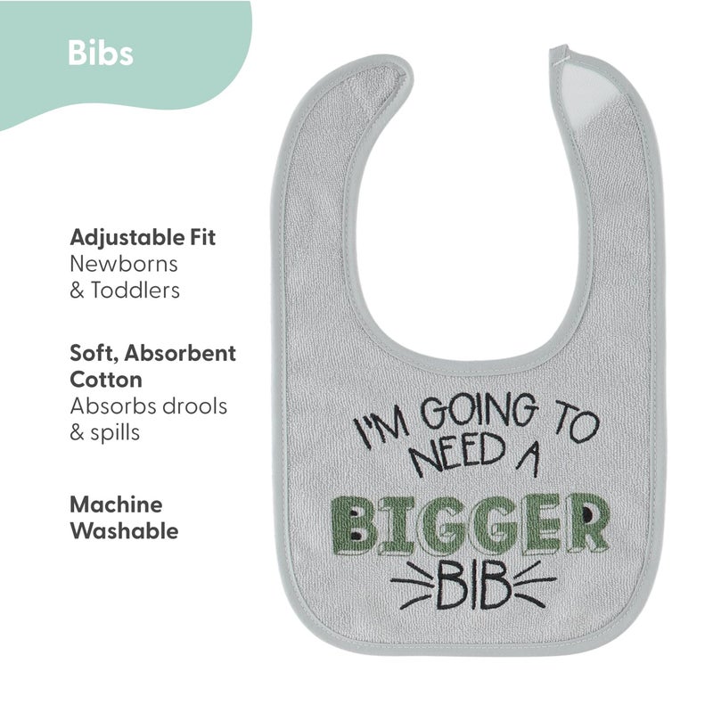 The Peanut Shell The Peanutshell Baby Boy Terry Bibs Set of 10-100% Cotton, Soft, Absorbent Baby Bibs, Toddler Boy Set, Newborn & Infant Bib - Dinosaur - Image 2