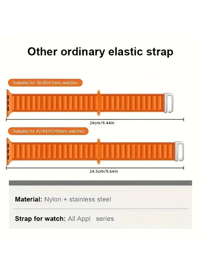 Orange Nylon Loop Strap for iWatch 10 98 Generation 38mm 40mm 41mm Durable Comfortable - Image 2