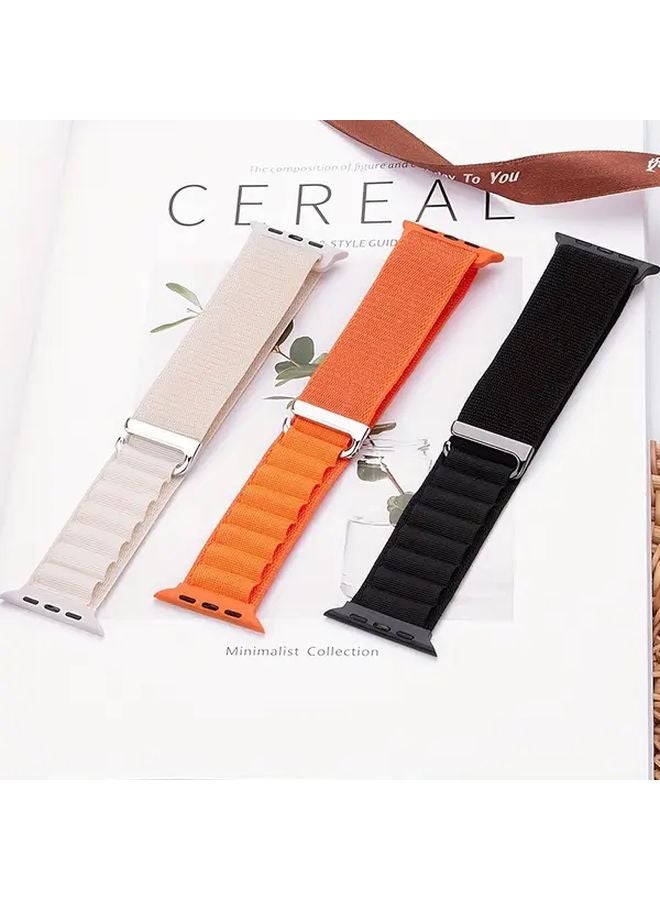 Orange Nylon Loop Strap for iWatch 10 98 Generation 38mm 40mm 41mm Durable Comfortable - Image 3