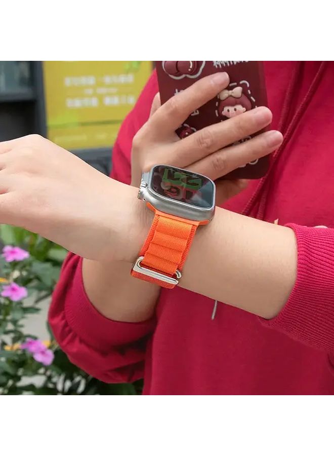 Orange Nylon Loop Strap for iWatch 10 98 Generation 38mm 40mm 41mm Durable Comfortable - Image 4