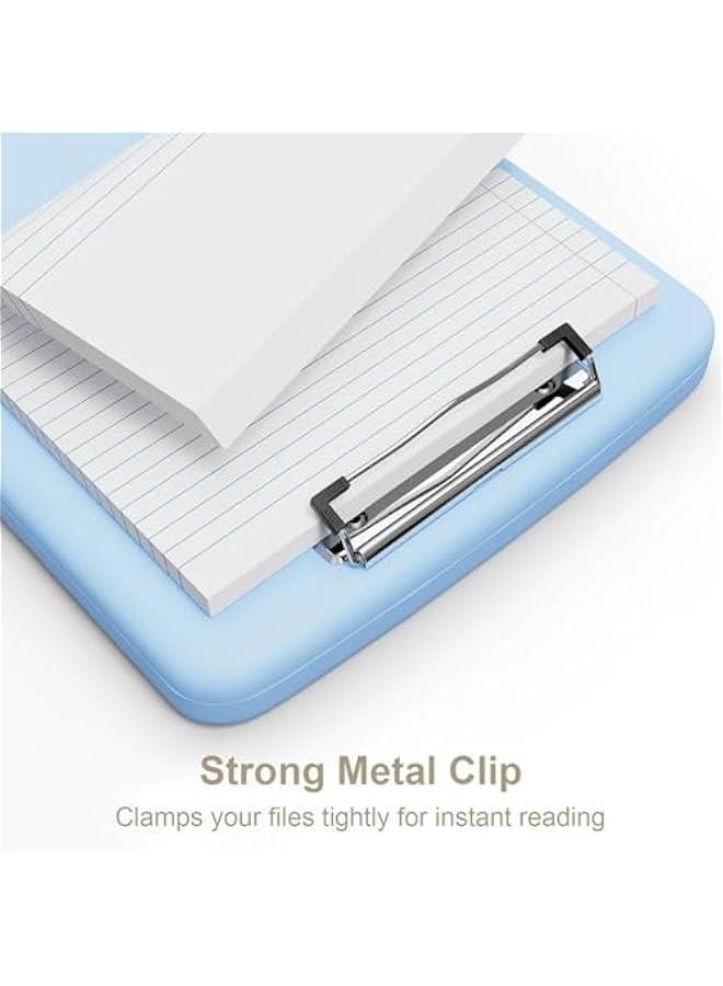 Clipboard with Storage, 8.5 x 11 Organization Box with Pen Holder and A4 Legal Paper Folder, Folio & Side-Opening, Low Profile Clip,for Nurses,Teachers, Size 14 x 9.6 x 1.2 in, Dark Blue - Image 4