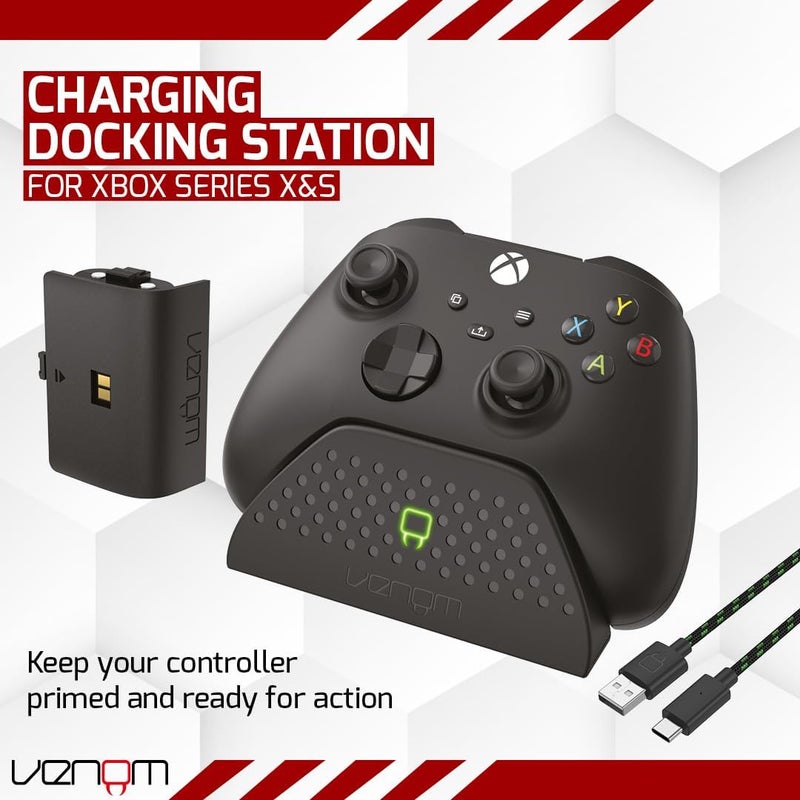 Venom Charging Dock with Rechargeable Battery Pack - Black (Xbox Series X/S) - Image 2