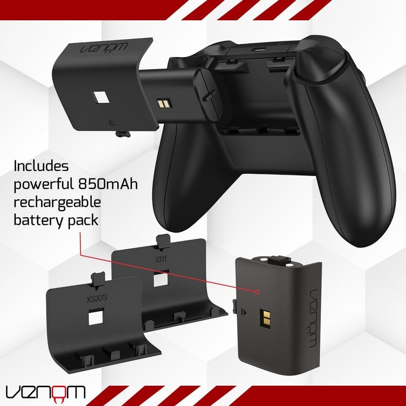 Venom Charging Dock with Rechargeable Battery Pack - Black (Xbox Series X/S) - Image 3