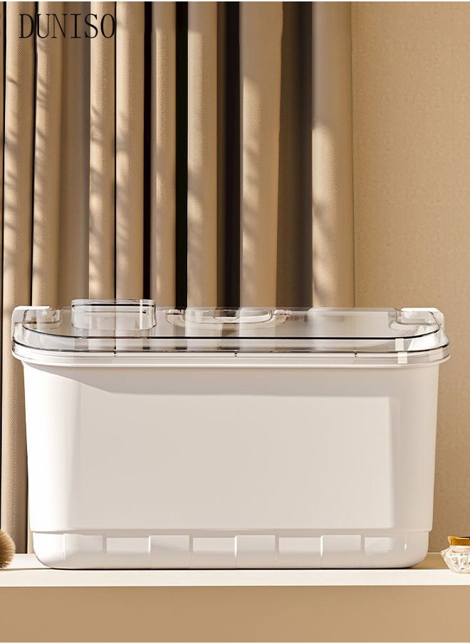 DUNISO - Stack Carry Storage Box with Divided Tray, Large Art Craft and Cosmetic Stackable Storage Container Bin with Handle Lid Storage Container for Home & School & Office Supplies - Image 1