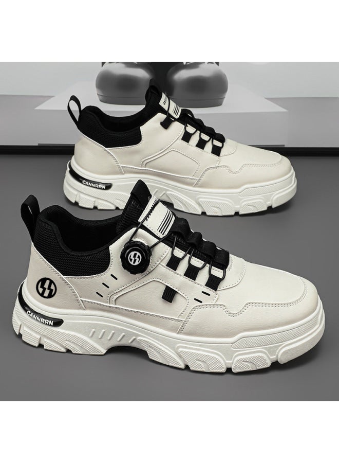 Low-top Slip-on Swivel Button Sports Casual Trendy Shoes Outdoor Waterproof Tooling Shoes Men's Shoes  Spring New