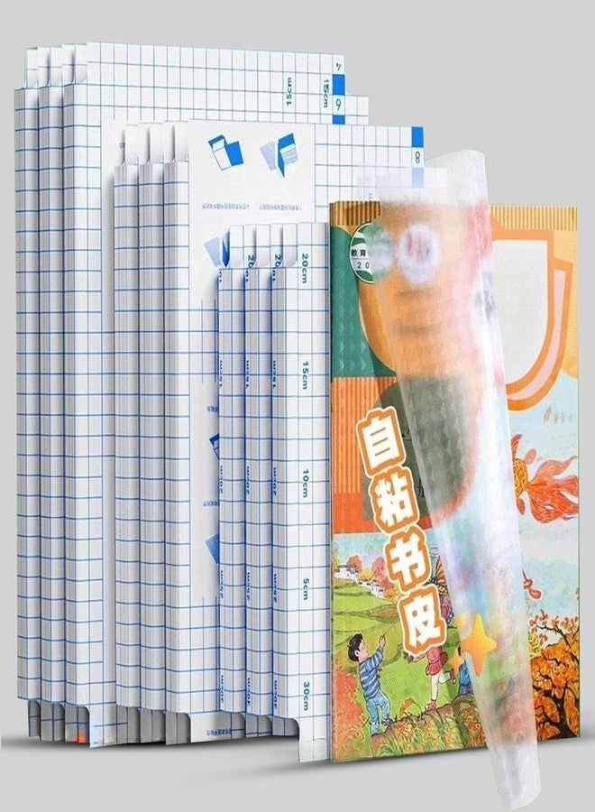 UB Unity Brand Unity Brand Transparent Paper Sticker Book Cover Film Book Binding Cover [30 Pcs- 3 Different Sizes -10 Each] Waterproof Self-Adhesive Book Cover for Office School Textbook Protective Case - Image 1