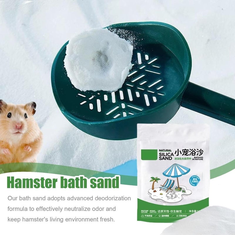VAYINATO ® 1.2Kg Natural Silica Bath Sand for Hamster | Odor-Control Grooming Sand for Hamsters, Guinea Pigs, Gerbils & Chinchillas | Clean, Safe & Mess-Free Bathing - Image 2