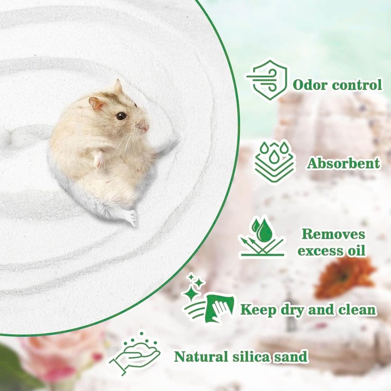 VAYINATO ® 1.2Kg Natural Silica Bath Sand for Hamster | Odor-Control Grooming Sand for Hamsters, Guinea Pigs, Gerbils & Chinchillas | Clean, Safe & Mess-Free Bathing - Image 4