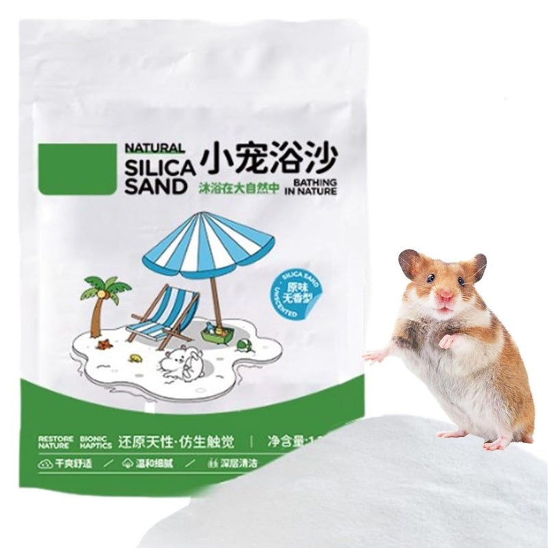 VAYINATO ® 1.2Kg Natural Silica Bath Sand for Hamster | Odor-Control Grooming Sand for Hamsters, Guinea Pigs, Gerbils & Chinchillas | Clean, Safe & Mess-Free Bathing - Image 1