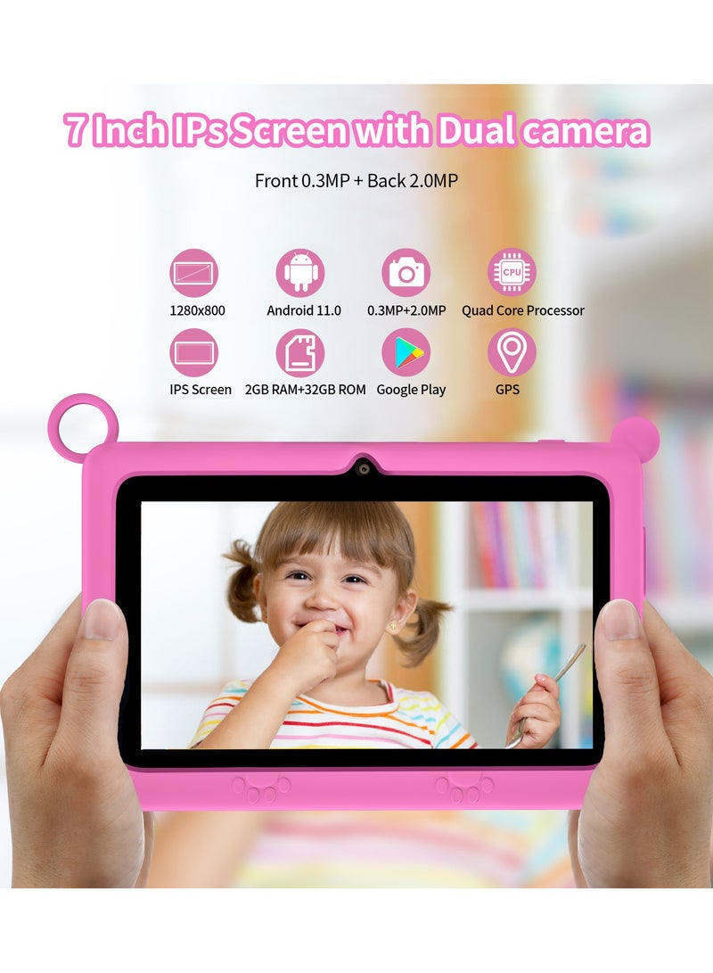 Best K7 Kids Tablet 7-Inch Display, 32GB, 2GB RAM, Wi-Fi, Pink - Image 3