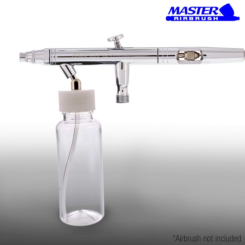 Master Airbrush (Pack of 10 TB-009 Empty 3.4-Ounce (100cc) Plastic Jar Bottles with 30Â° Down Angle Adaptor Lid Assembly - Fits Dual-Action Siphon Feed Airbrushes, Use with Master Badger Paasche Iwata - Image 5