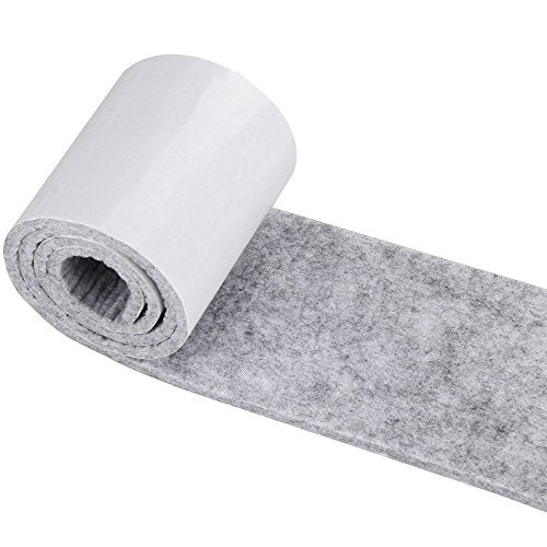 CenterZ 1/5" Thick Self Adhesive Felt Tape Roll - 3.94 x 39.4 inch Heavy Duty Felt Strip Sticker, Freely Cut to Felts Furniture Feet Pads, Felts Square Sheet, Circle Coaster, Glides Slider Dots (Grey) - Image 1