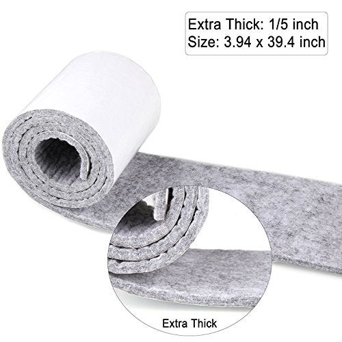 CenterZ 1/5" Thick Self Adhesive Felt Tape Roll - 3.94 x 39.4 inch Heavy Duty Felt Strip Sticker, Freely Cut to Felts Furniture Feet Pads, Felts Square Sheet, Circle Coaster, Glides Slider Dots (Grey) - Image 3
