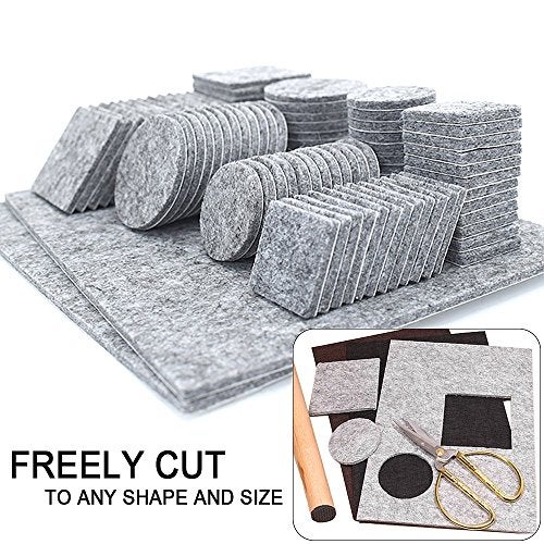 CenterZ 1/5" Thick Self Adhesive Felt Tape Roll - 3.94 x 39.4 inch Heavy Duty Felt Strip Sticker, Freely Cut to Felts Furniture Feet Pads, Felts Square Sheet, Circle Coaster, Glides Slider Dots (Grey) - Image 2