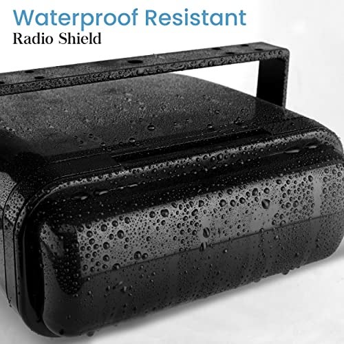 Pyle Durable Universal Marine Stereo Cover - Water Resistant Boat Radio Protector Shield with Flip-Up Door & Neoprene Gasket - Compatible with Dual Shaft & DIN Style Stereos - Pyle PLMRCB3 , Black - Image 5