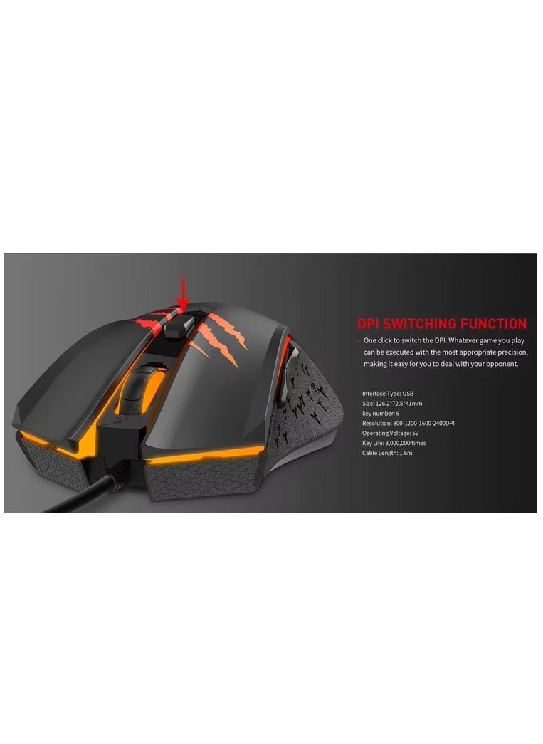 Generic - XTRIKE ME GM-203 Wired Gaming Mouse 3600 DPI Optical Sensor 7 Backlight Colors Programmable Gaming Design-BLACK - Image 1