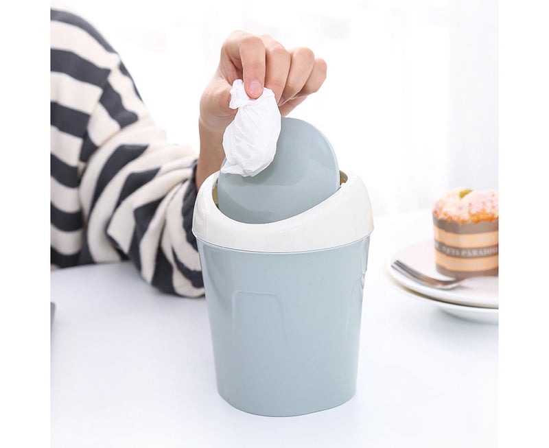 Mini Desktop Trash Can - Blue