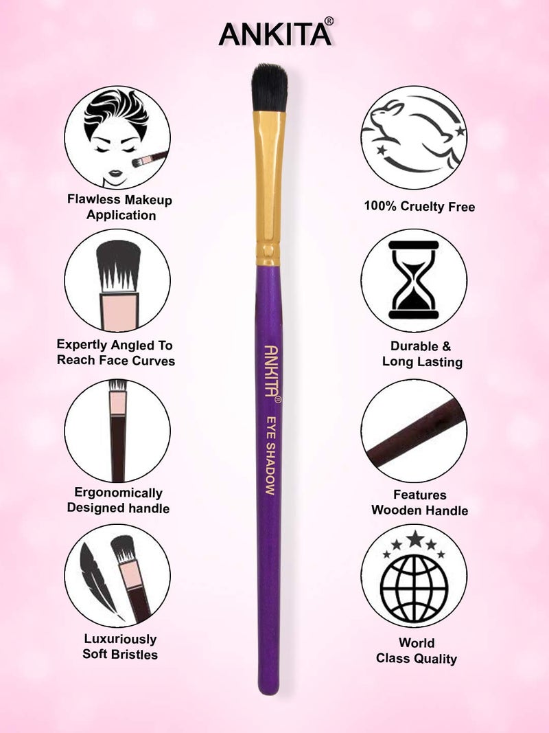 Ankita Make - Up - Brush with Wooden Handle and Natural Animal/Synthetic Hair (Eye Shadow) | Eye Shadow Under 100 | - Image 3