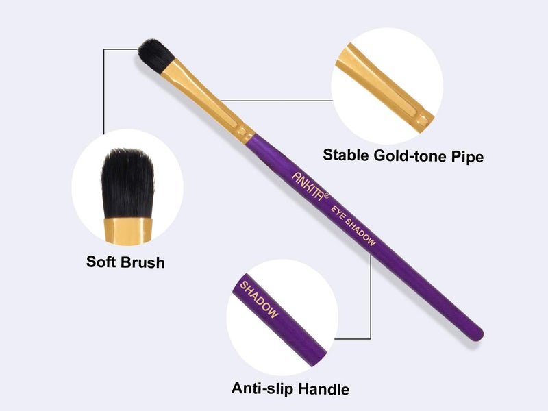 Ankita Make - Up - Brush with Wooden Handle and Natural Animal/Synthetic Hair (Eye Shadow) | Eye Shadow Under 100 | - Image 2