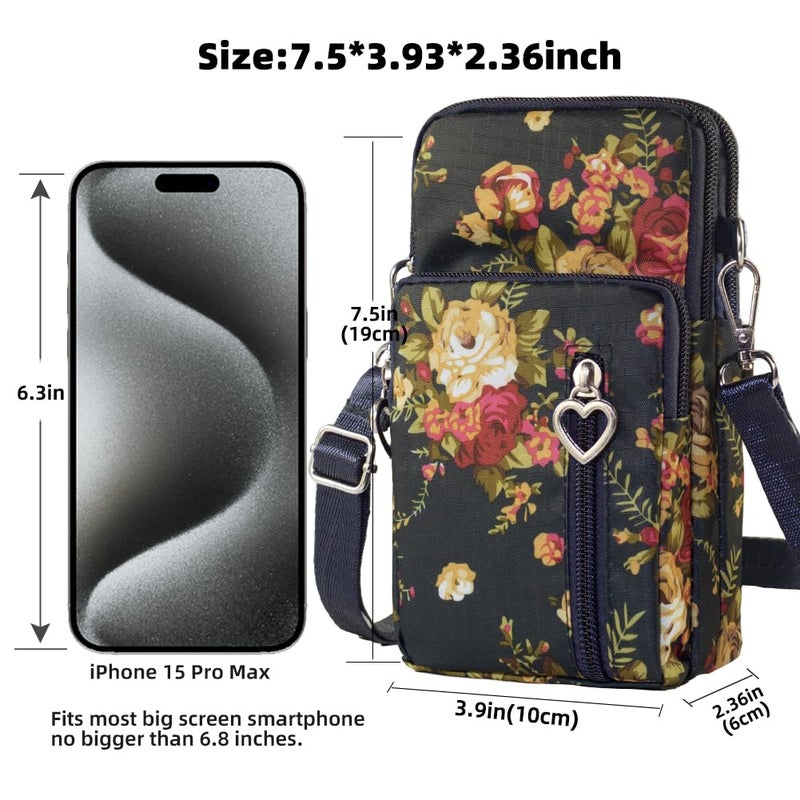 JANKS Small Crossbody Bags for Women Mini Cell Phone Purses with Crossbody Strap Phone Wallet Shoulder Bag Nylon Arm Bag - Image 4