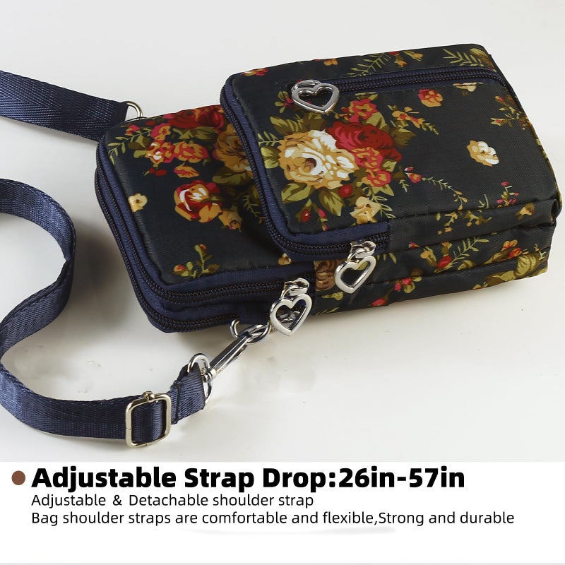JANKS Small Crossbody Bags for Women Mini Cell Phone Purses with Crossbody Strap Phone Wallet Shoulder Bag Nylon Arm Bag - Image 5